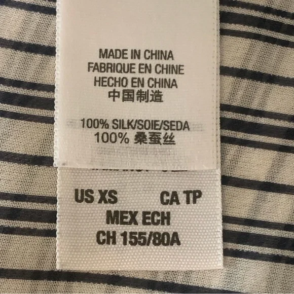 JUICY COUTURE 100% Silk “Mediterranean” Striped Blouse Size XS - Picture 16 of 16